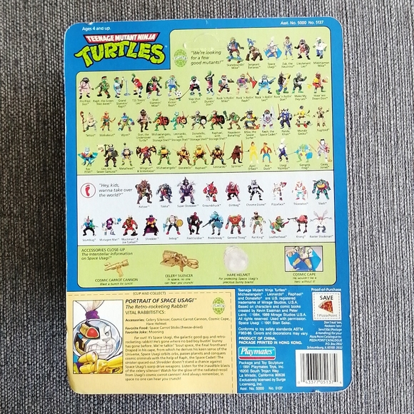 1991 Space Usagi Unpunched TMNT Playmates Teenage Mutant Ninja Turtles - Picture 6 of 8